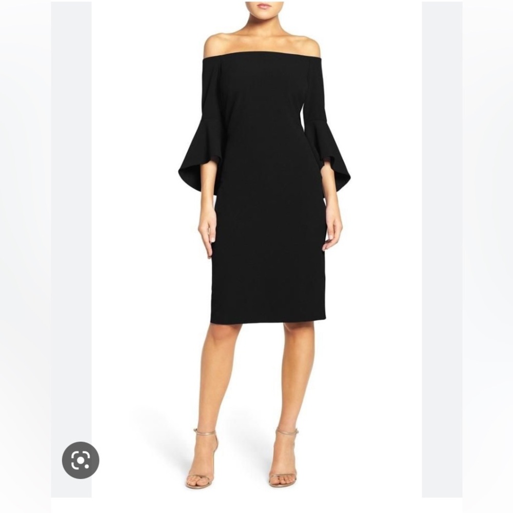 Nordstrom Chelsea28 Off the shoulder Black Dress. Sz14. NWT